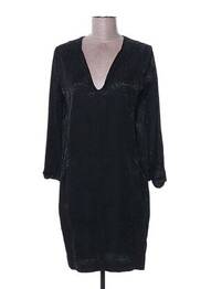 Rochie midi imprimeu fantezie mâneci lungi negru SWILDENS femme
