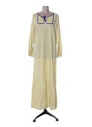 Rochie lungă mâneci lungi mâneci lungi galben CH.IND. femeie