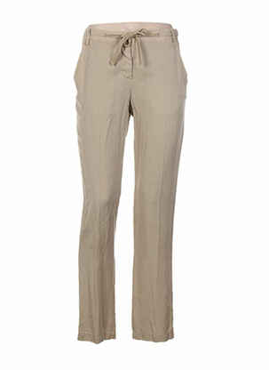 Pantalon drept talie cu cleme talie înaltă bej HEICH femeie