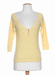 Tricou mâneci 3/4 mâneci lungi galben DIABLESS femeie