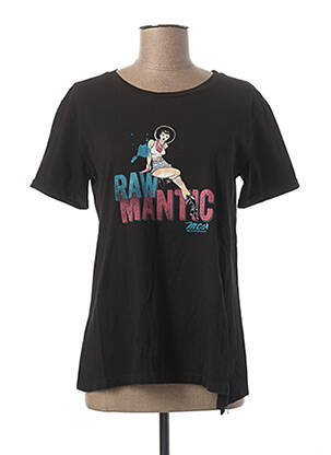 Tricou imprimeu fantezie mâneci scurte negru MCS femeie