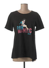 Tricou imprimeu fantezie mâneci scurte negru MCS femme