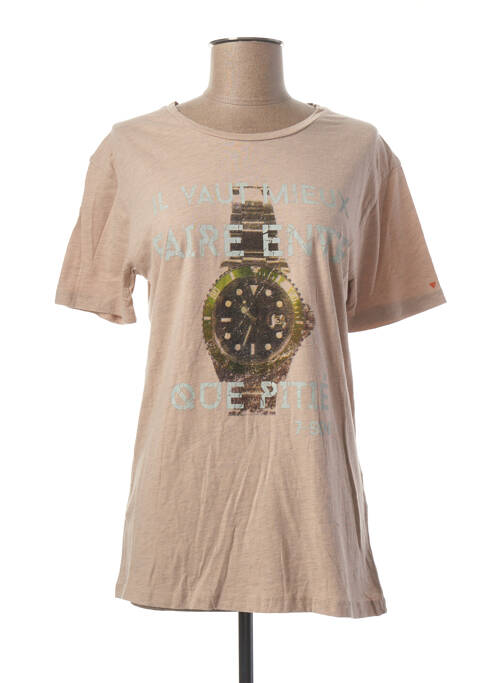 Tricou imprimeu fantezie mâneci scurte bej DEEPEND femme