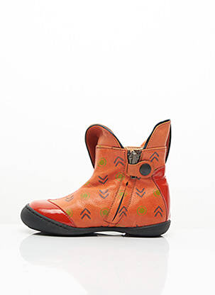 Botine/ghete material neted vârf rotund portocaliu RONDINELLA fată