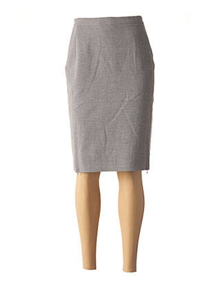 Fustă midi talie cu cleme gri TRICOT CHIC femeie
