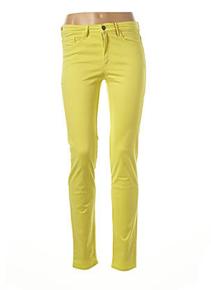Pantalon slim talie elastică mărime normală galben COUTURIST femeie