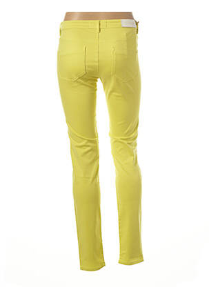 Pantalon slim talie elastică mărime normală galben COUTURIST femeie