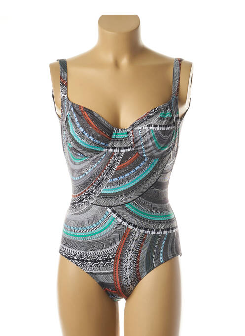 Costum de baie dintr-o singură piesă imprimeu fantezie negru ROSE POMME femme