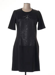 Rochie midi țesătură crep mâneci scurte negru GUY DUBOUIS femme