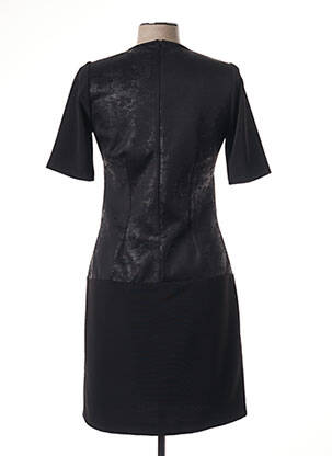 Rochie midi țesătură crep mâneci scurte negru GUY DUBOUIS femeie
