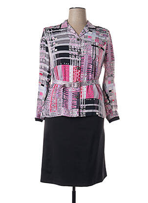 Rochie midi țesătură crep mâneci lungi roz GUY DUBOUIS femeie