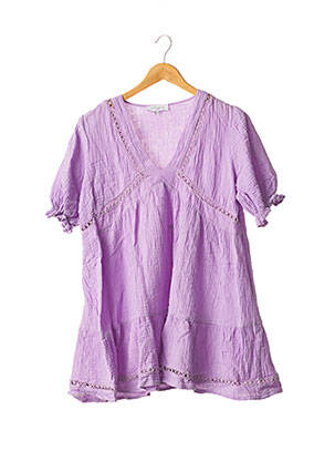 Rochie scurtă mâneci scurte mâneci scurte violet OPULLENCE femeie
