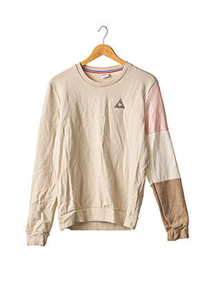 Hanorac serigrafie flockată mâneci lungi bej LE COQ SPORTIF femeie