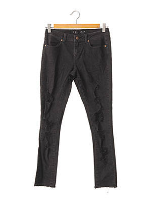 Pantalon drept închidere cu fermoar sub clapetă cu nasturi mărime normală negru DENIM CO femeie