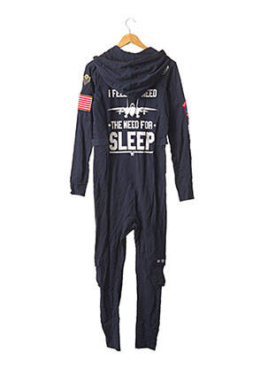 Salopetă-pantalon croială cambrată mâneci lungi albastru ONEPIECE femeie
