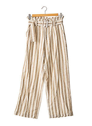 Pantalon drept bej STRADIVARIUS femeie