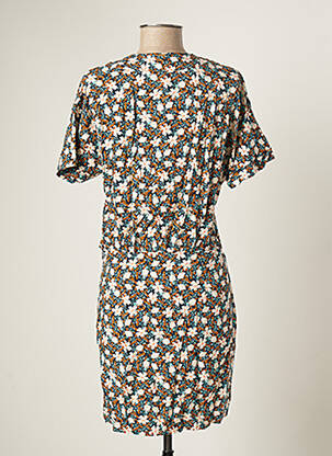 Rochie midi imprimeu floral mâneci scurte albastru I.CODE (By IKKS) femeie