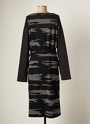 Rochie midi mâneci lungi mâneci lungi negru CATY LESCA femeie