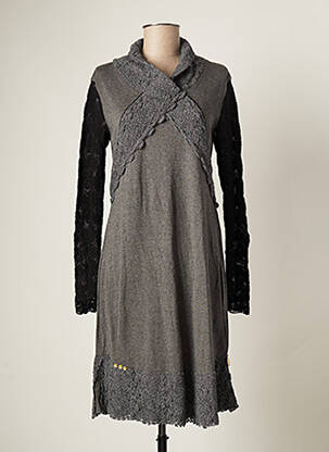 Rochie midi gri CATY LESCA femeie