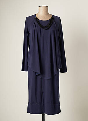 Rochie midi mâneci 3/4 mâneci 3/4 albastru CATY LESCA femeie
