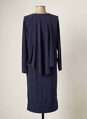 Rochie midi mâneci 3/4 mâneci 3/4 albastru CATY LESCA femeie