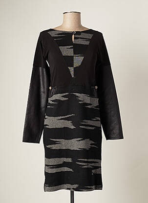 Rochie midi mâneci lungi mâneci lungi negru CATY LESCA femeie