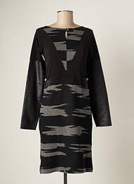 Rochie midi mâneci lungi mâneci lungi negru CATY LESCA femeie