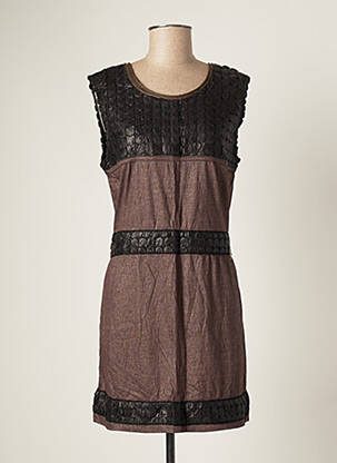 Rochie scurtă maro BATISTAME femeie