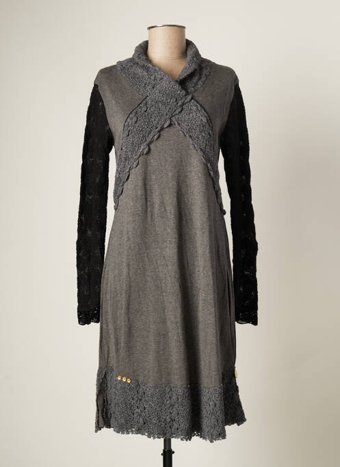 Rochie midi gri CATY LESCA femeie