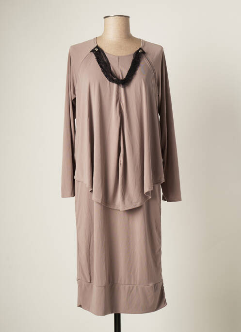 Rochie midi maro CATY LESCA femeie