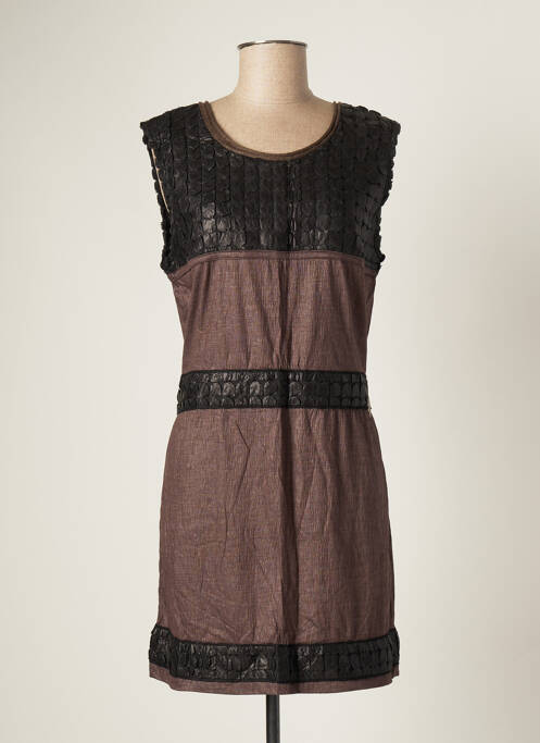 Rochie scurtă maro BATISTAME femeie