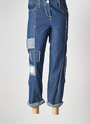 Pantalon 7/8 talie elastică mărime normală albastru CATY LESCA femeie