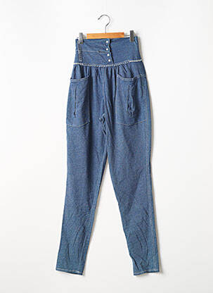 Pantalon drept elasticitate talie înaltă albastru CATY LESCA femeie