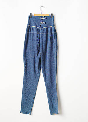 Pantalon drept elasticitate talie înaltă albastru CATY LESCA femeie
