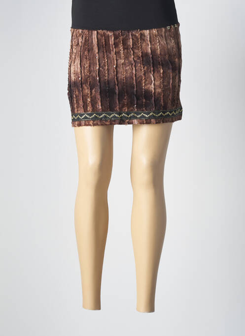 Fustă scurtă maro CATY LESCA femeie