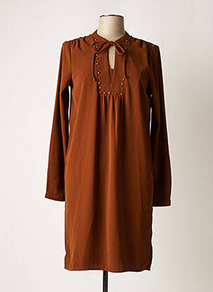 Rochie midi mâneci lungi mâneci lungi maro GEISHA femeie