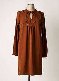 Rochie midi mâneci lungi mâneci lungi maro GEISHA femeie