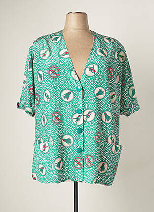 Top imprimeu fantezie mâneci scurte verde KARTING femme