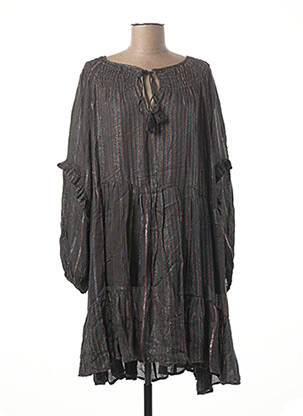 Rochie midi mâneci lungi mâneci lungi maro DIXIE femeie