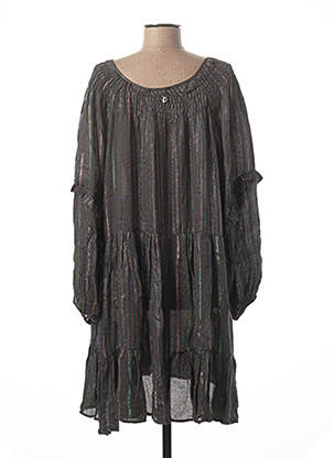 Rochie midi mâneci lungi mâneci lungi maro DIXIE femeie