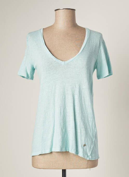 Tricou guler în v mâneci scurte albastru IMPERIAL femme