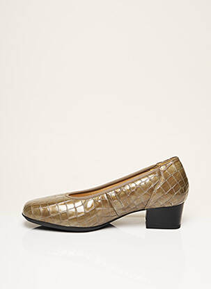 Pantofi cu toc material neted toc de 4 la 6 cm bej GOLDKRONE femeie