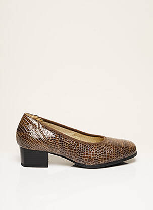 Pantofi cu toc material neted toc de 4 la 6 cm maro GOLDKRONE femeie
