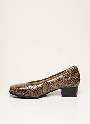 Pantofi cu toc material neted toc de 4 la 6 cm maro GOLDKRONE femeie