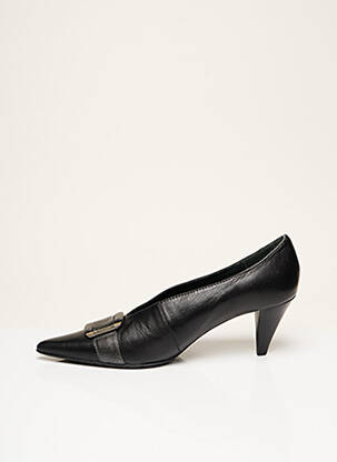 Pantofi cu toc țesătură satinată toc de 4 la 6 cm negru KARSTON femeie