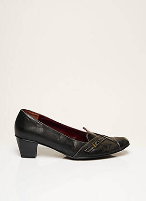Pantofi cu toc țesătură satinată toc de 4 la 6 cm negru FEELING femeie