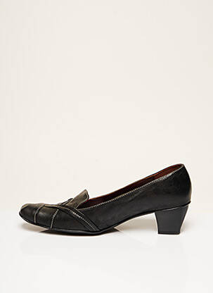 Pantofi cu toc țesătură satinată toc de 4 la 6 cm negru FEELING femeie