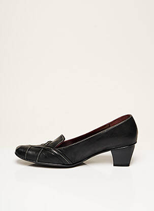 Pantofi cu toc țesătură satinată toc de 4 la 6 cm negru FEELING femeie