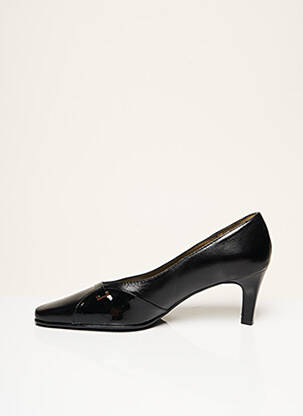 Pantofi cu toc țesătură satinată toc de 4 la 6 cm negru FEELING femme