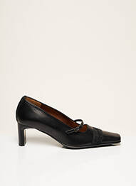 Pantofi cu toc țesătură satinată toc de 4 la 6 cm negru CORINE femme